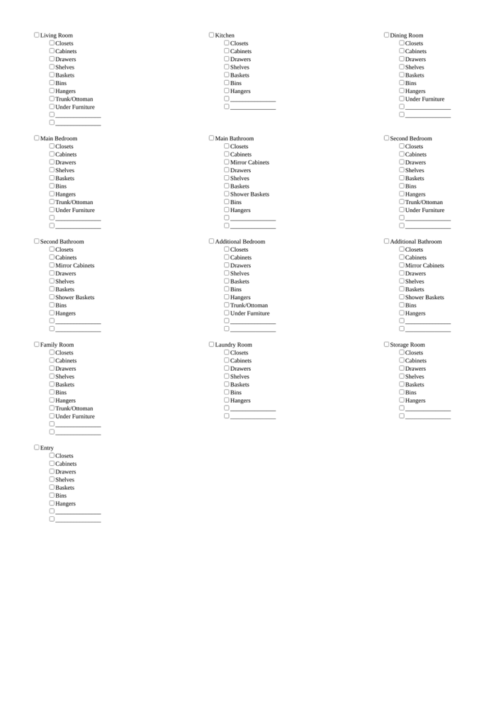 house purge checklist