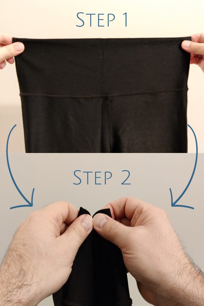 How To Fold Leggings: Step 1 and 2