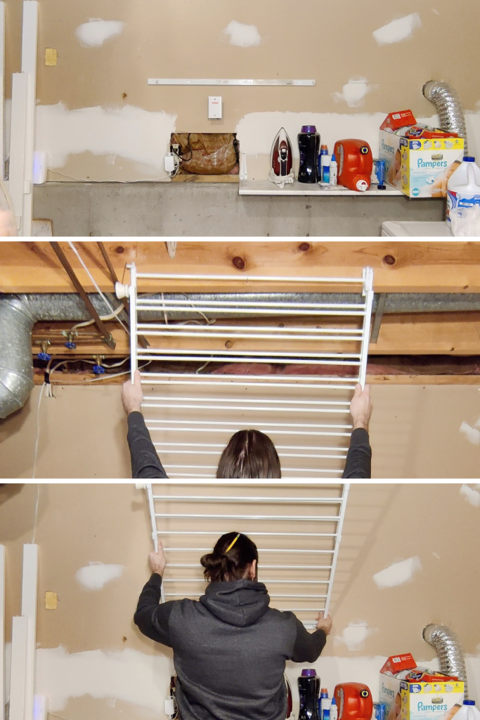 attach clothes drying rack