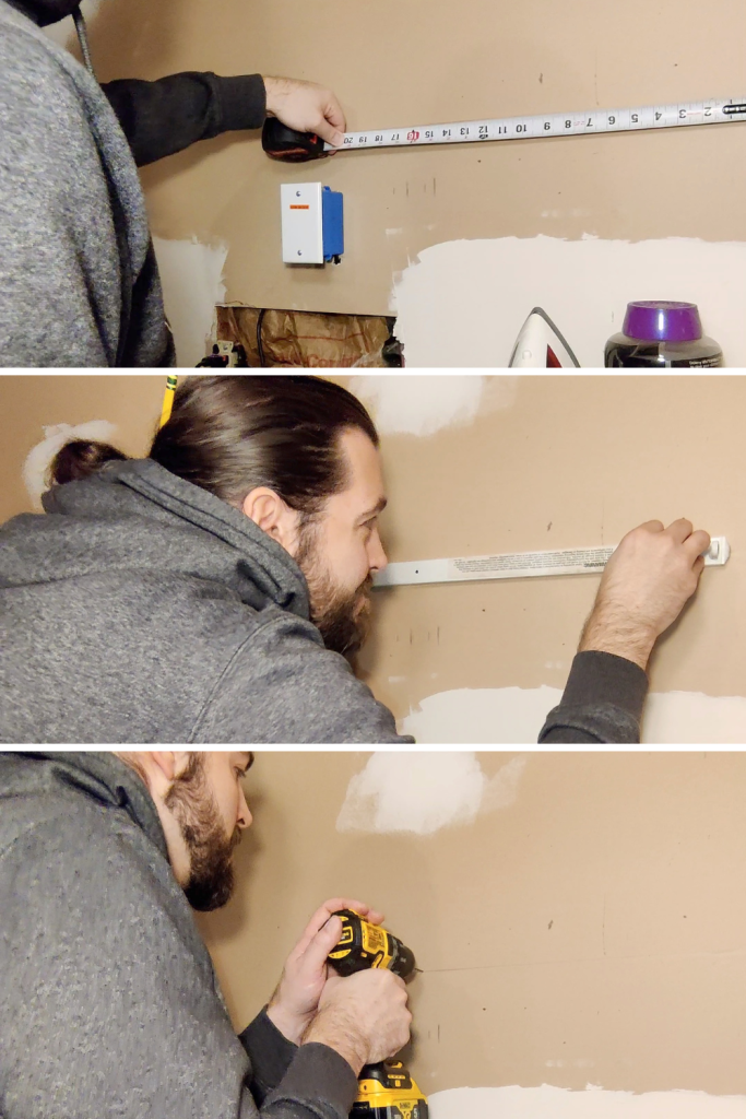 clothes drying rack mount and stud position