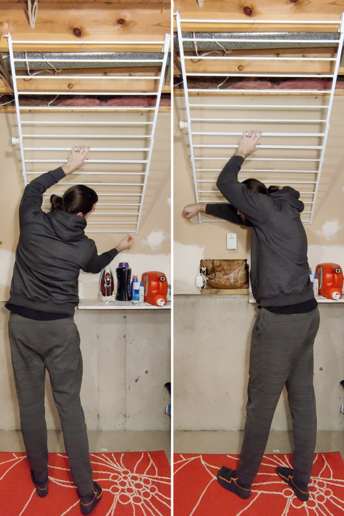 clothes drying rack mount position