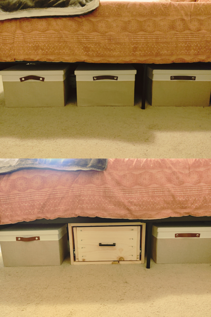 bed storage drawers height