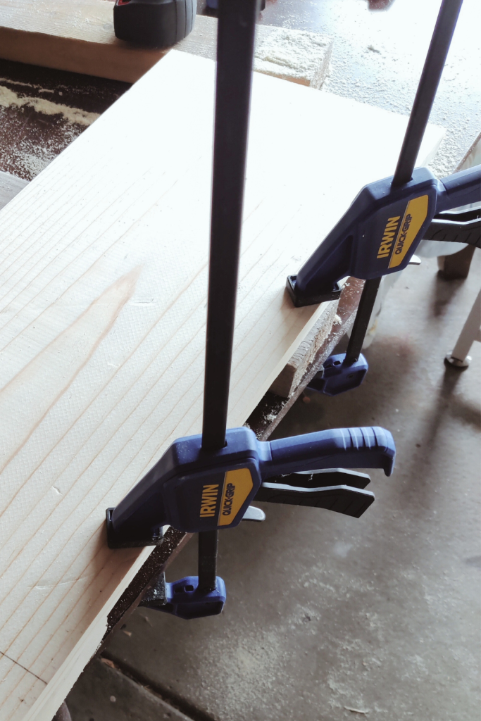 how to cut wood with clamps