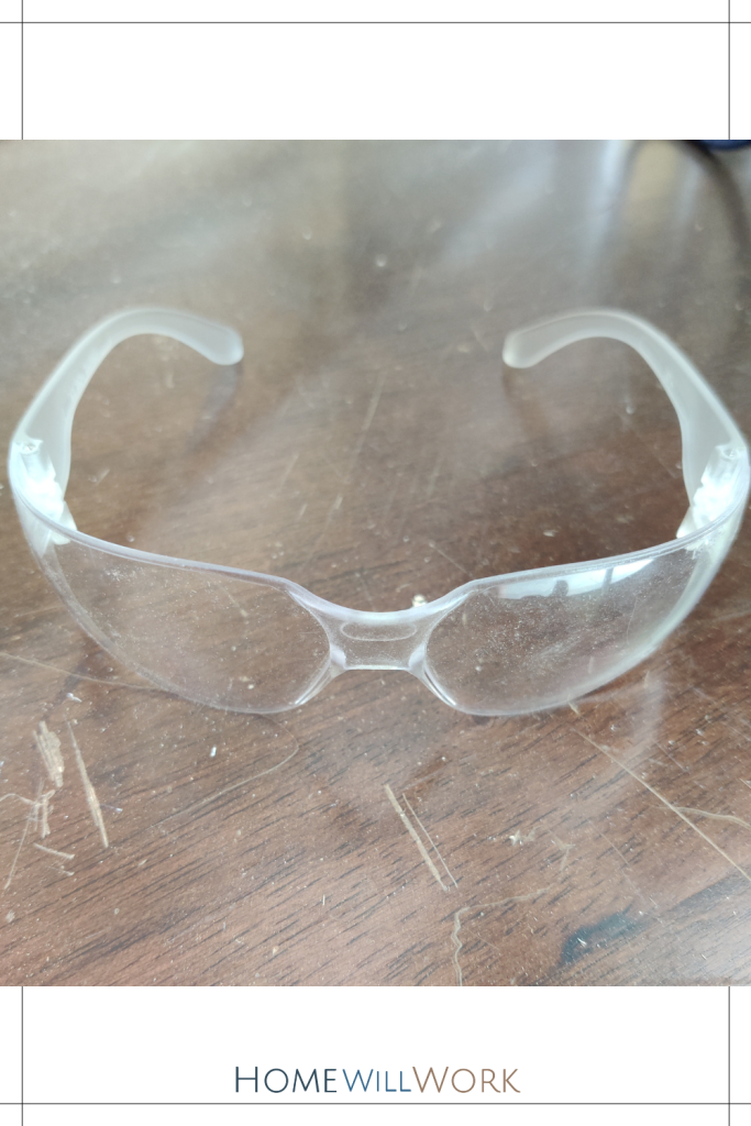 how to cut wood with safety glasses