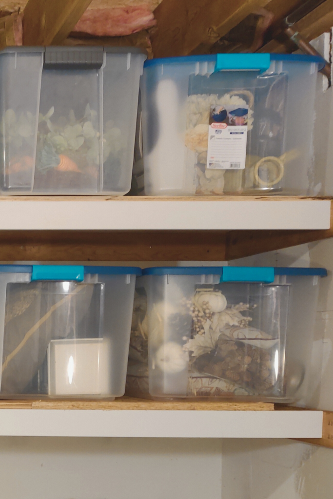 diy wall storage - totes